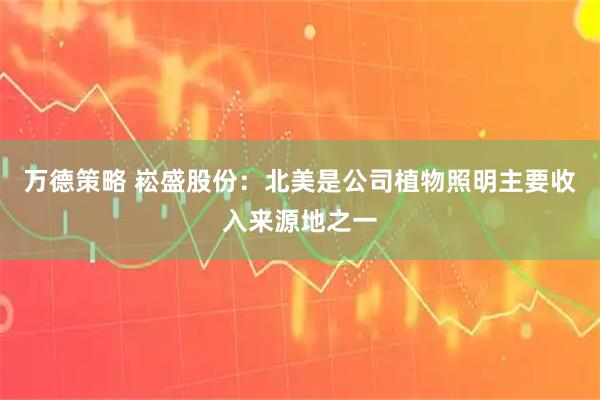 万德策略 崧盛股份：北美是公司植物照明主要收入来源地之一